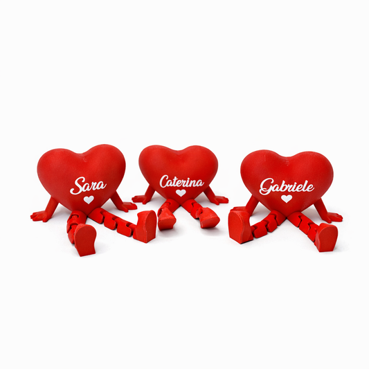 Cuori 3D personalizzati con nomi – Regalo per coppia e famiglia