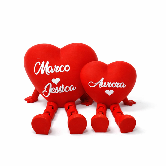 Cuori 3D personalizzati con nomi – Regalo per coppia e famiglia