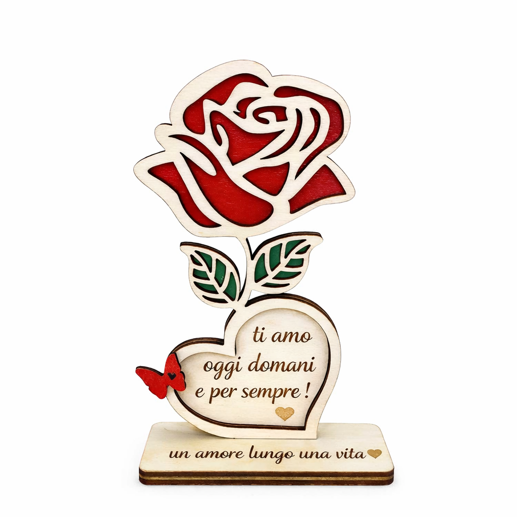 rosa in legno personalizzata
